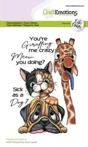 **-70%** CraftEmotions clearstamps - Carla Creaties Funny Animals 4