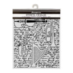 Symphony - Cut laser stencil for Art and Craft - Violin, trumpet, harp