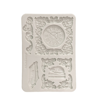 Symphony – Silicon mould Designs A5 for Art and Craft – Clock and cat