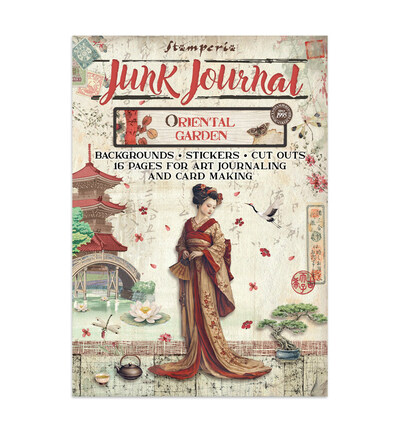 Oriental Garden – Printed Art Junk Journal stickers, cut-outs, backgrounds for Art and Craft