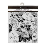 Oriental Garden - Cut laser stencil for Art and Craft - Garden fans