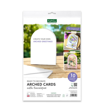 Katy Sue Designs Single Fold kaarten en enveloppen, White Arched