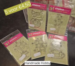 **EUROKNALLER** StudioLight Clear stempels Aapjes 5 stuks!