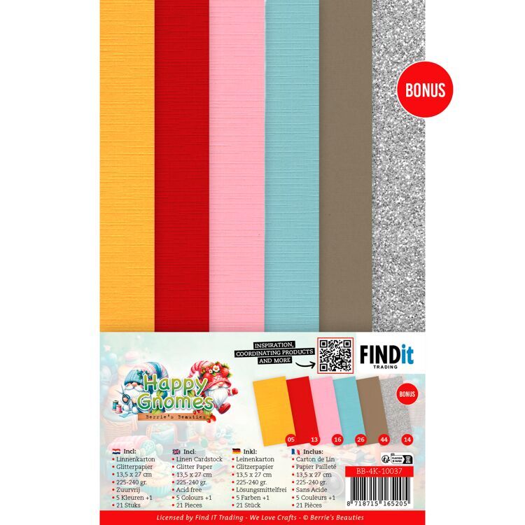 Linen Cardstock Pack – Berries Beauties – Happy Gnomes – 4K