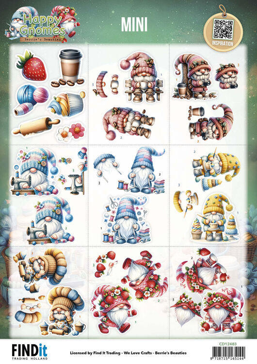Cutting Sheet – Berries Beauties – Happy Gnomes – Mini