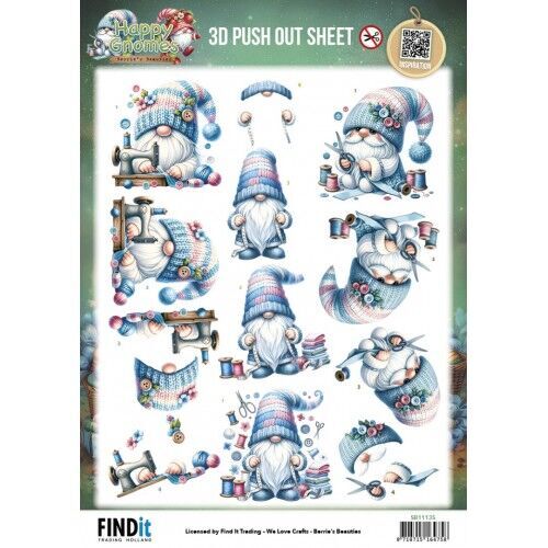 3D Pushout Sheet – Berries Beauties – Happy Gnomes – Sew Much Love