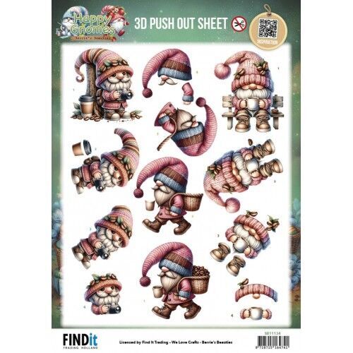 3D Pushout Sheet – Berries Beauties – Happy Gnomes – Coffee & Clicks