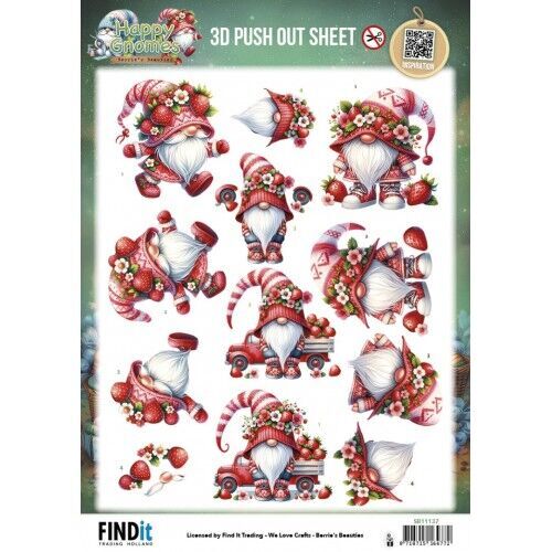 3D Pushout Sheet – Berries Beauties – Happy Gnomes – Berry Cute