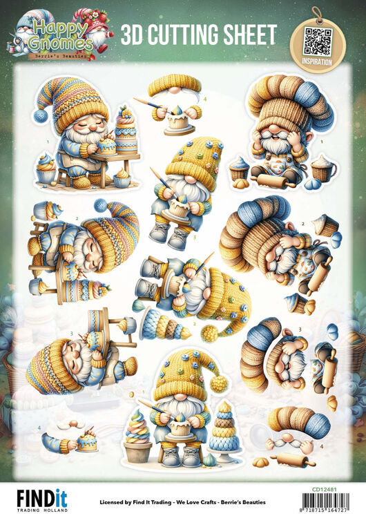 3D Cutting Sheet – Berries Beauties – Happy Gnomes – The Tiny Baker