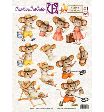 Creatief Art – 3D Doordrukvel – A Mice Vacation 01