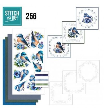 Stitch & Do Borduurset – Bloemige elegantie blauw