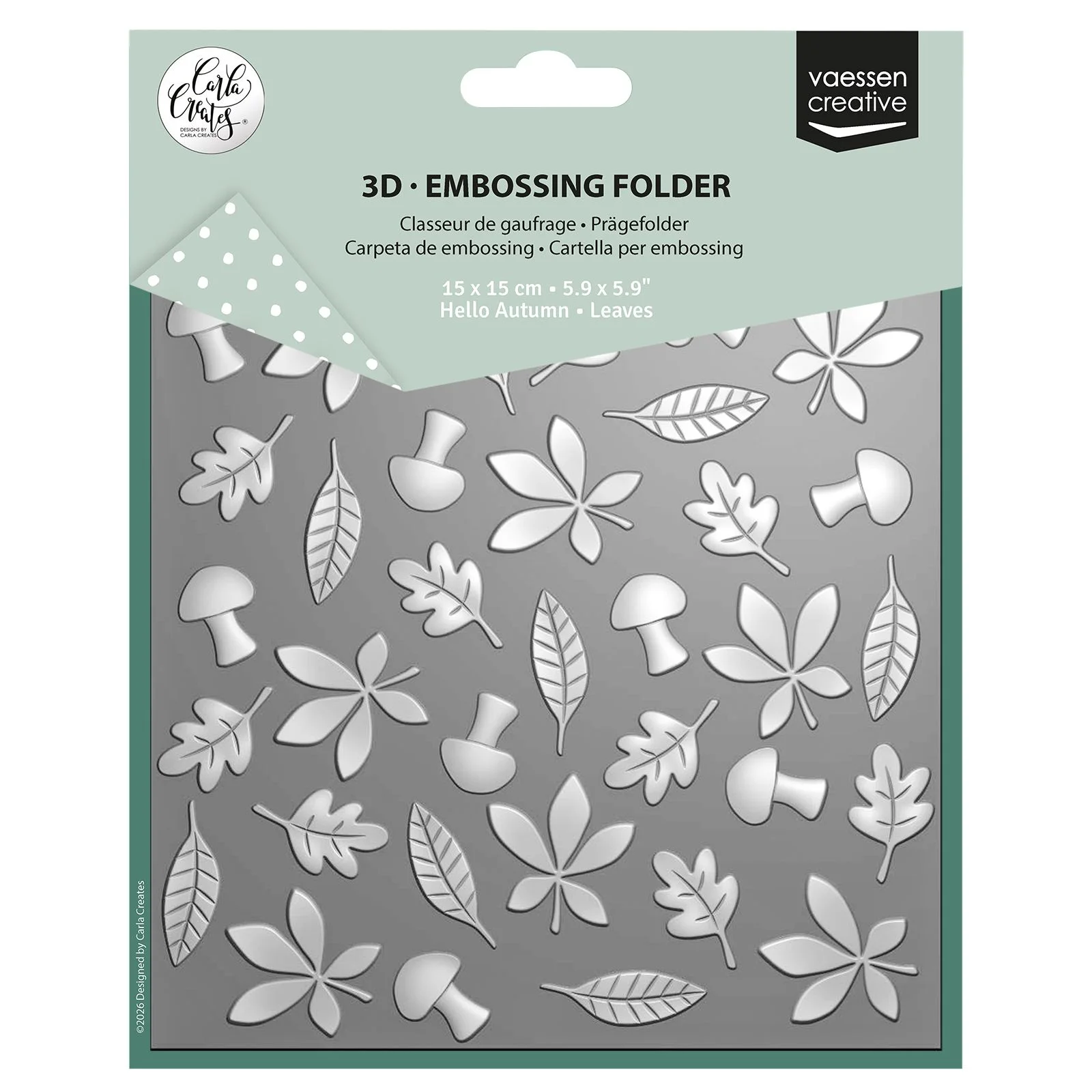 Vaessen Creative • Embossing Folder by Carla Creates Leaves 15x15cm