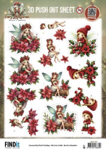 3D Pushout Sheet - Berries Beauties - Fairy Christmas - Poinsettia