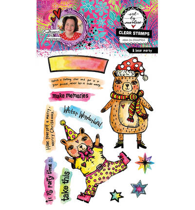 ABM Clear Stamp – A Bear Party Art by Marlene nr. 966