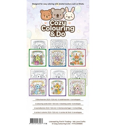 Cozy Colouring Kleurkaartenset – Drakenfeest