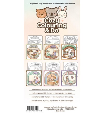 Cozy Colouring Kleurkaartenset – Gezellige winkeltjes