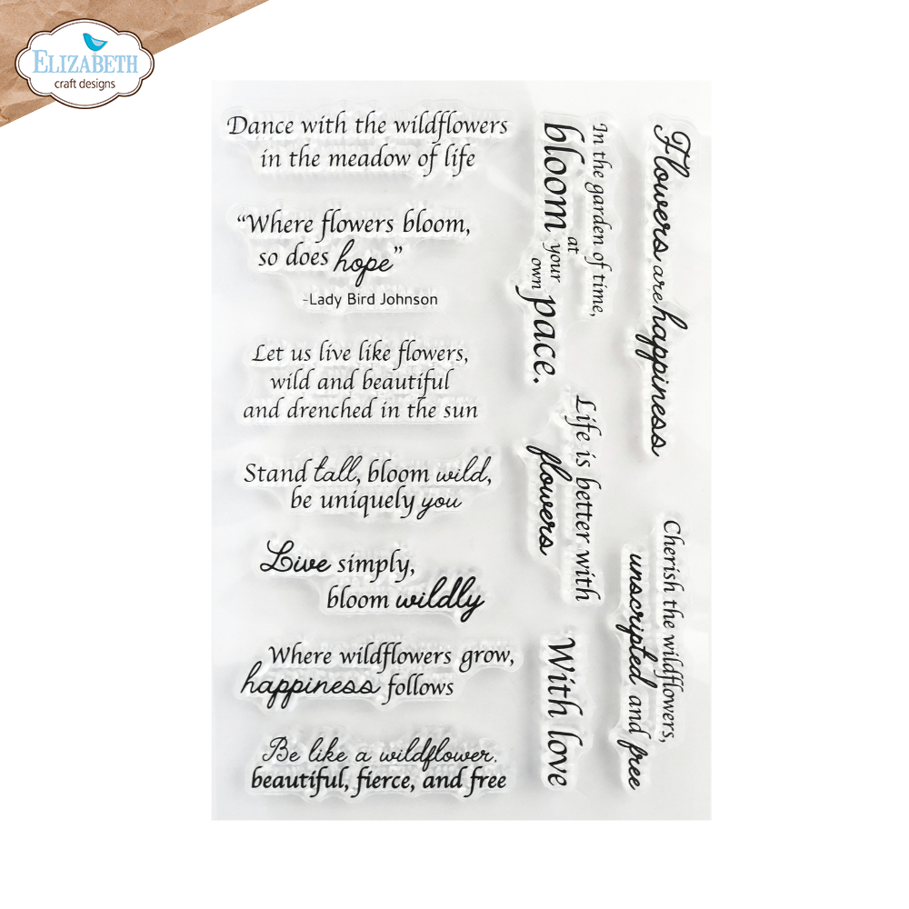 Elizabeth Crafts Clear Stamp Bloom Wildy Sentiments