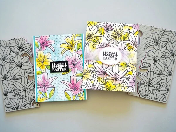**-50%** Ranger SH Cling Rubber Background Stamp 6x6 Lilies HUR75479 Simon Hurley - Afbeelding 2