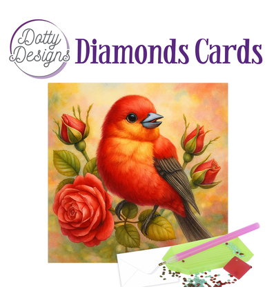 Dotty Designs Diamond Cards, Rode vogel