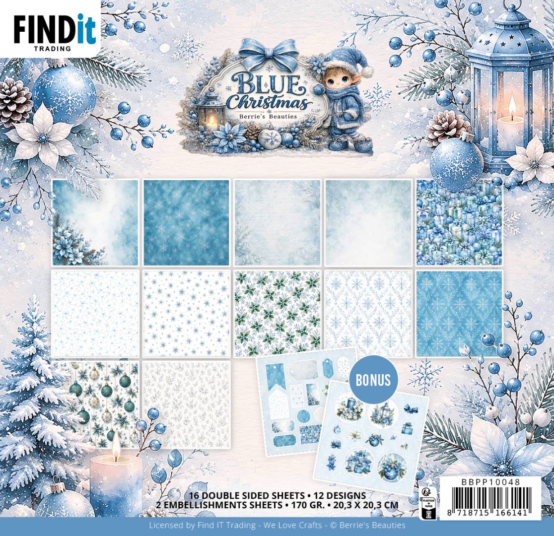Paperpack – Berries Beauties – Blue Christmas 20 x 20 cm