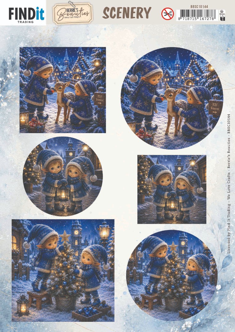 Scenery Push out – Berries Beauties – Blue Christmas Elfs 2
