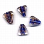 H&CFun 11809-1303 Glaskralen handmade Driehoek Transp.Blauw