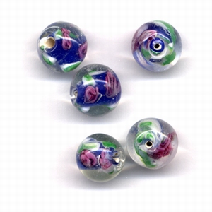 H&CFun 11809-1505 Glaskralen handmade Royal Blue met design