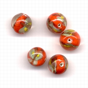 H&CFun 11809-1603 Glaskralen handmade Transp.Oranje/design