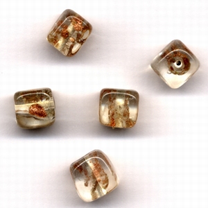 H&CFun 11809-2009 Glaskralen handmade vierkant Transp.Goud