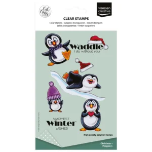 Vaessen Creative • Clear Stamps by Carla Creates Christmas Penguin 1 (12 delig)