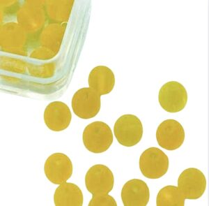 Hobby & Crafting Fun - Glaskralen Rond 6mm - Geel mat