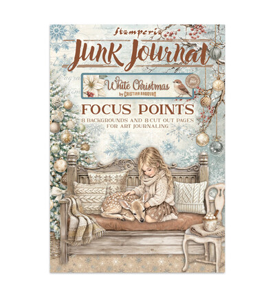Stamperia White Christmas – Printed Art Junk Journal Focus Points for Art and Craft A5