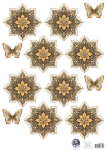 Fairybells combi knipvel voor pop-up en decoupage - kerstbloem beige