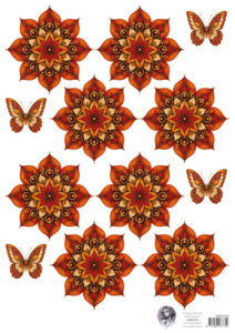 Fairybells combi knipvel voor pop-up en decoupage - herfstbloem oranje