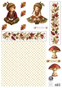 Fairybells combi knipvel voor pop-up en decoupage - herfst groen-oranje