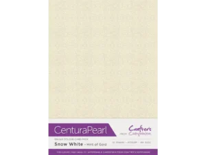 Crafter's Companion - Centura Pearl metallic karton 10vel - Snow White hint of Gold