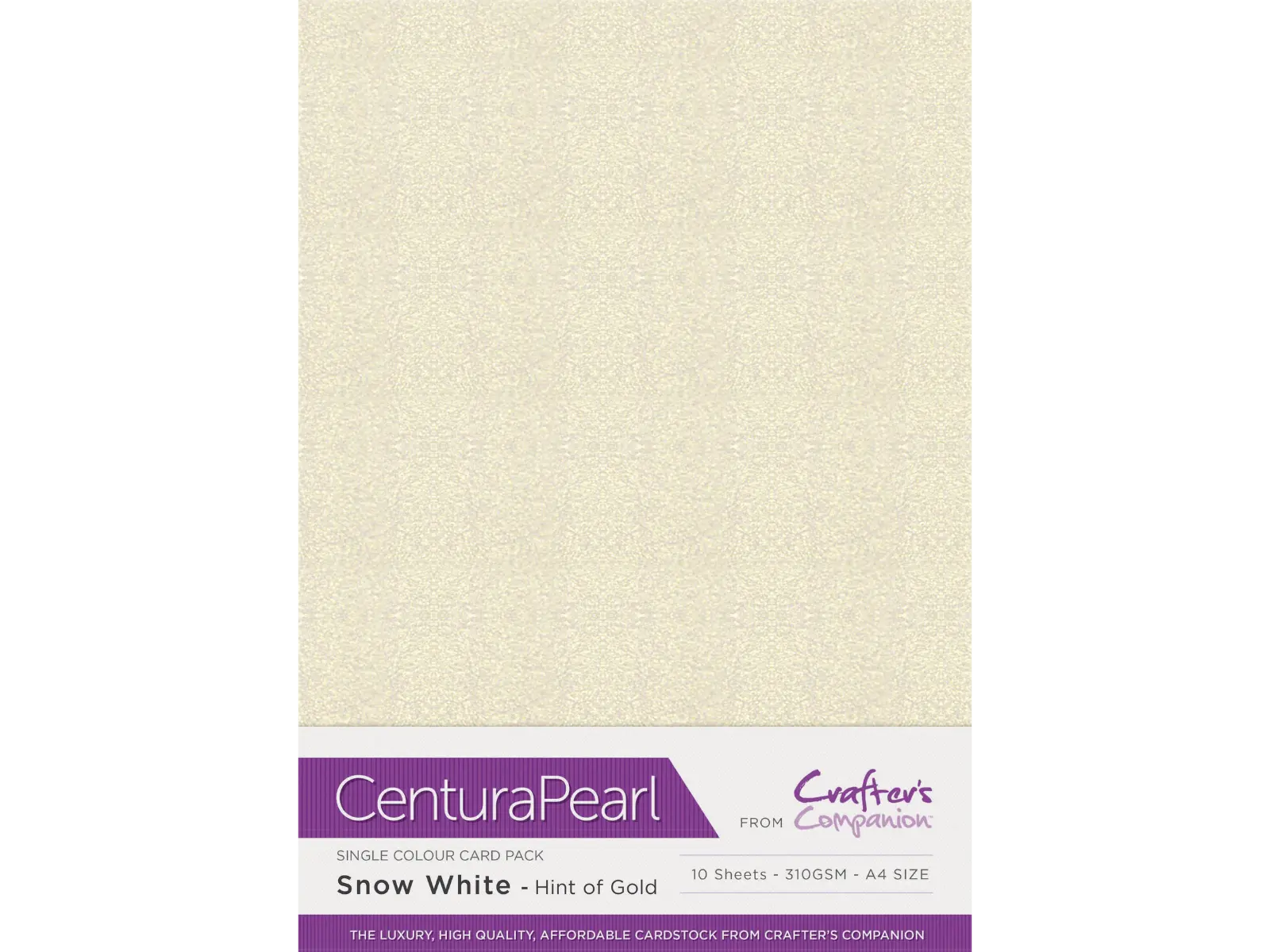 Crafter’s Companion – Centura Pearl metallic karton 10vel – Snow White hint of Gold