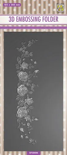 Nellie’s Choice 3D Emb. folder – Slimline Rozen border
