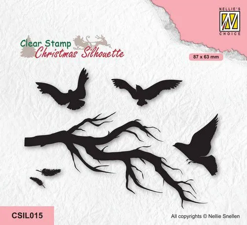 Nellie’s Choice Christmas Silhouette Clearstamp – Vogels