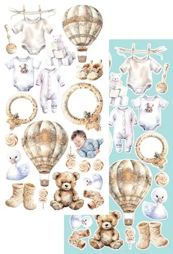 Extras to Cut Set 30,5x15 cm Hello Baby – Boy, 250 gsm, mirror print - Afbeelding 6