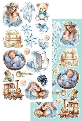 Extras to Cut Set 30,5x15 cm Hello Baby – Boy, 250 gsm, mirror print - Afbeelding 5