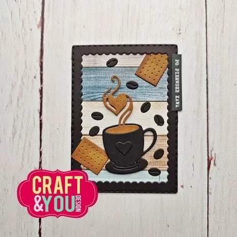 **-40%** Craft & You Snijmal ATC Frame with a cup of coffee - Afbeelding 3