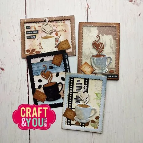 **-40%** Craft & You Snijmal ATC Frame with a cup of coffee - Afbeelding 2
